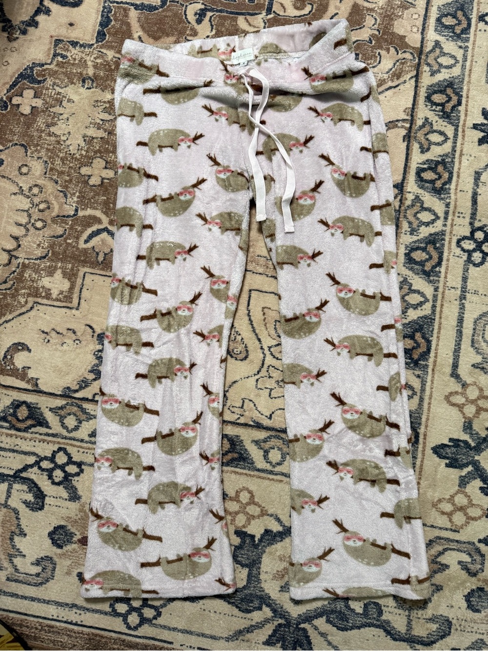 Berkshire Pink Sloth-Print Fleece Pajama Pants